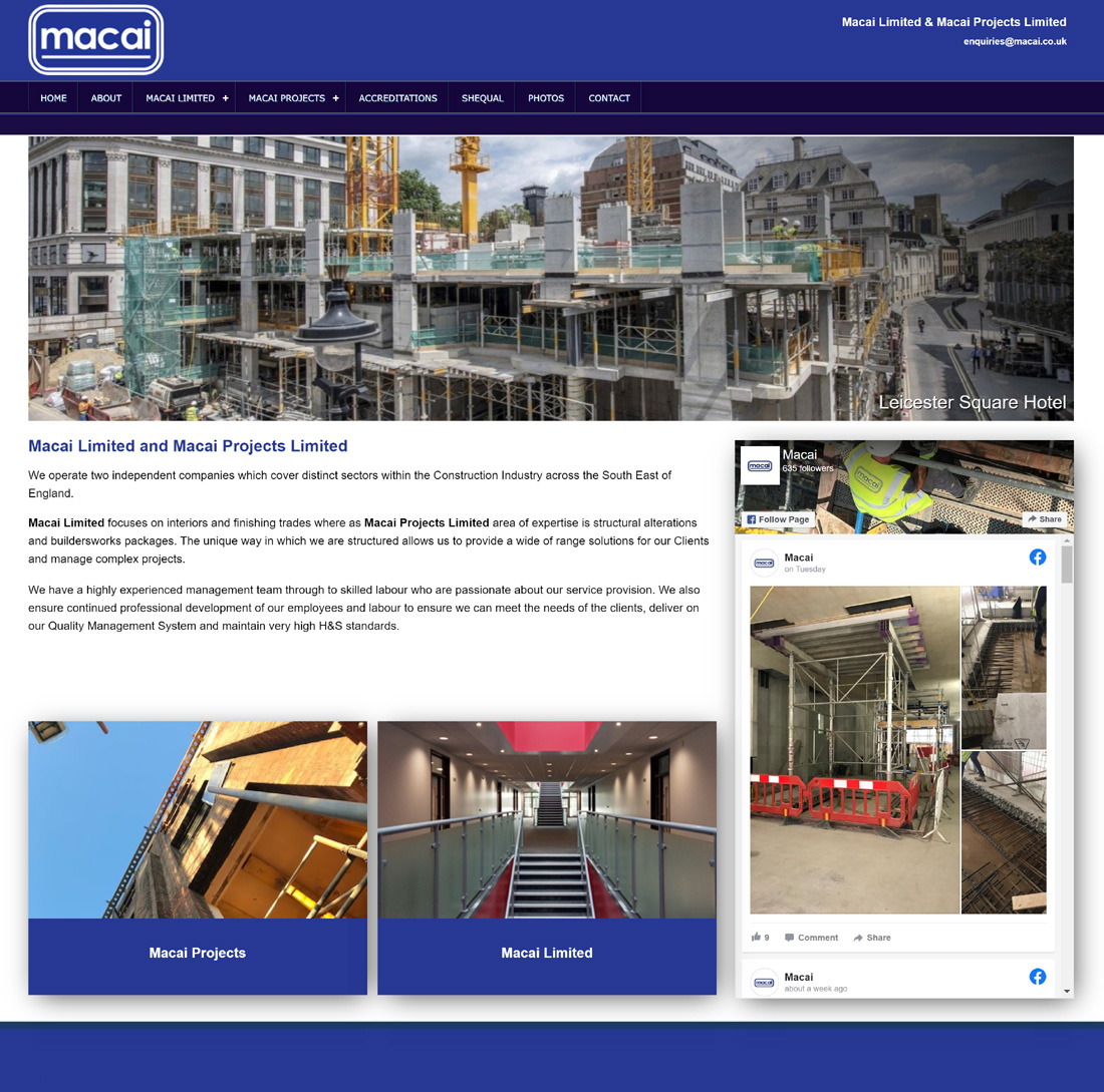Macai Construction Ltd London Web Design